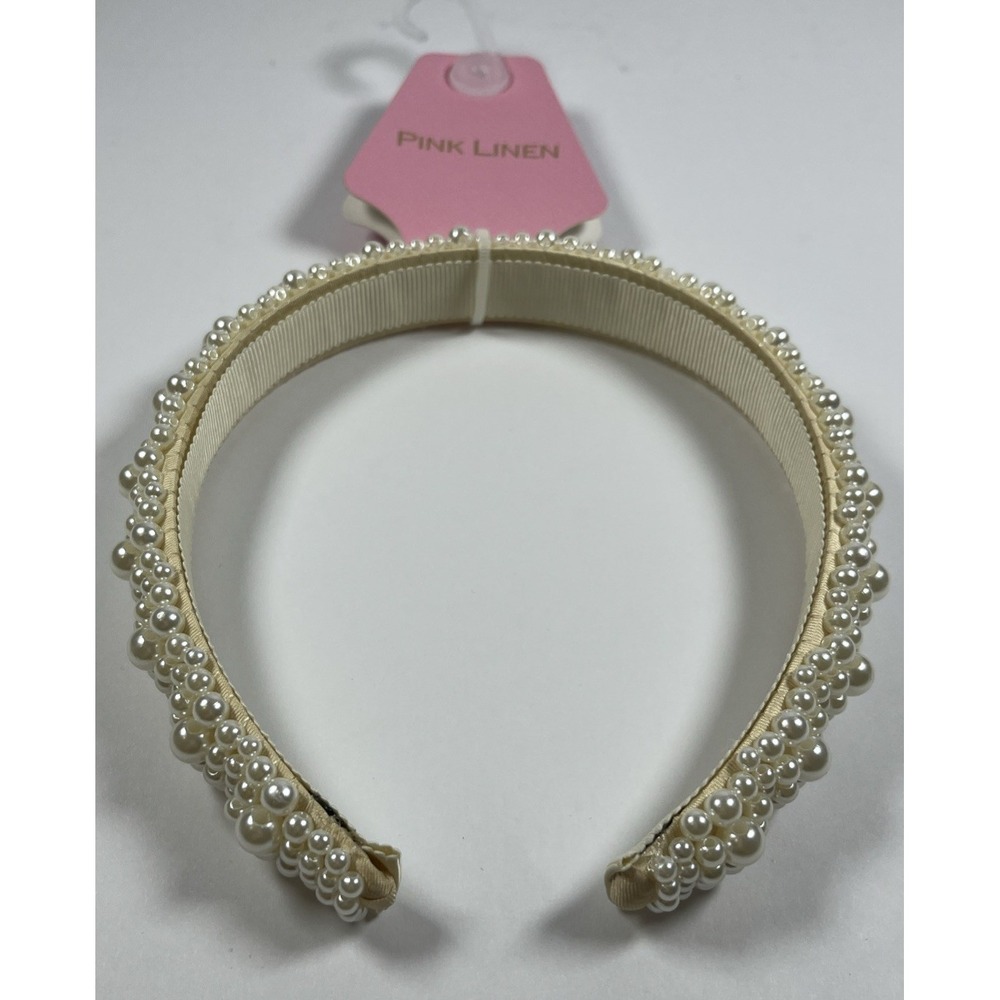 Pearl Headband featuring a wide design adorned with various sizes